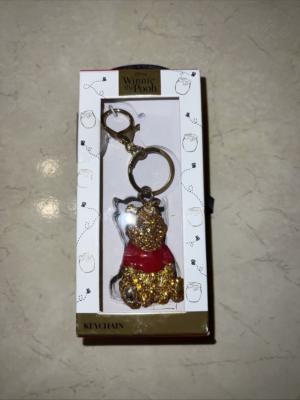 Disney / Jacmel Winnie the Pooh Pave Keychain / Bag Charm NEW - Picture 1 of 5